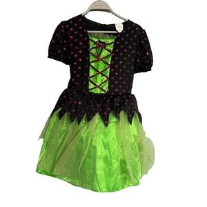 Girls Witch polka dot costume large